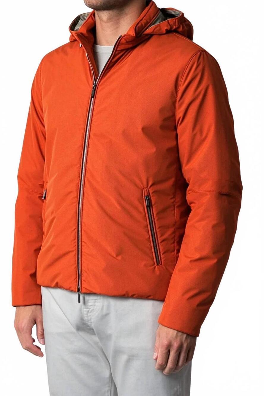 NEW MOORER stand collar short jacket in arancio